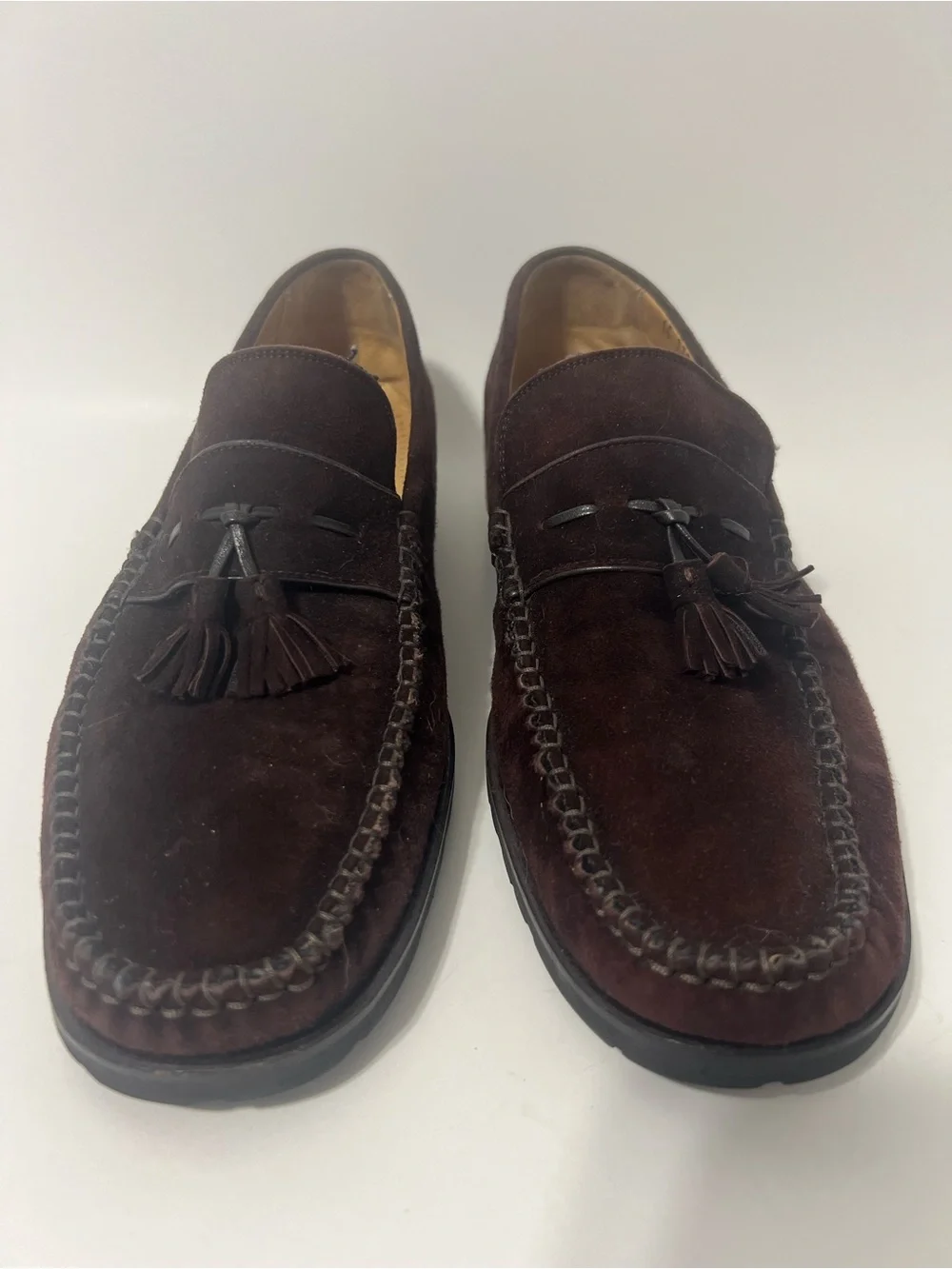 Johnston & Murphy Suede Slip on Business Casual Moccasin Loafer Brown Size 10